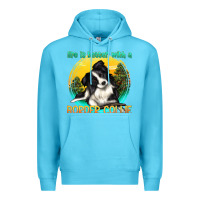 Ocean Blue life is better with a border collie Premium Hoodie - texasbilliewilder