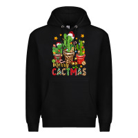 Black christmas cactus merry cactmas Premium Hoodie - Zillion Design Studio