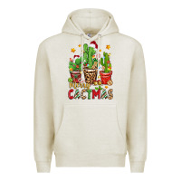 Oatmeal Heather christmas cactus merry cactmas Premium Hoodie - Zillion Design Studio