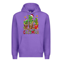 Purple christmas cactus merry cactmas Premium Hoodie - Zillion Design Studio