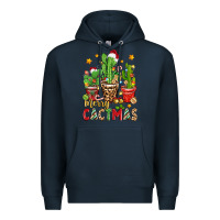 Navy christmas cactus merry cactmas Premium Hoodie - Zillion Design Studio