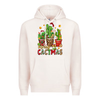 Pale Pink christmas cactus merry cactmas Premium Hoodie - Zillion Design Studio