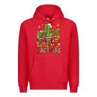 Red christmas cactus merry cactmas Premium Hoodie - Zillion Design Studio