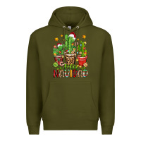 Army Green christmas cactus feliz navidad Premium Hoodie - Zillion Design Studio