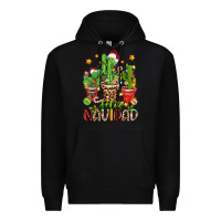 Black christmas cactus feliz navidad Premium Hoodie - Zillion Design Studio
