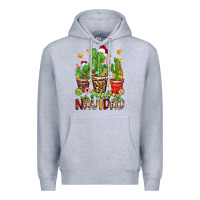 Heather Grey christmas cactus feliz navidad Premium Hoodie - Zillion Design Studio