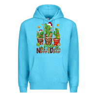 Ocean Blue christmas cactus feliz navidad Premium Hoodie - Zillion Design Studio