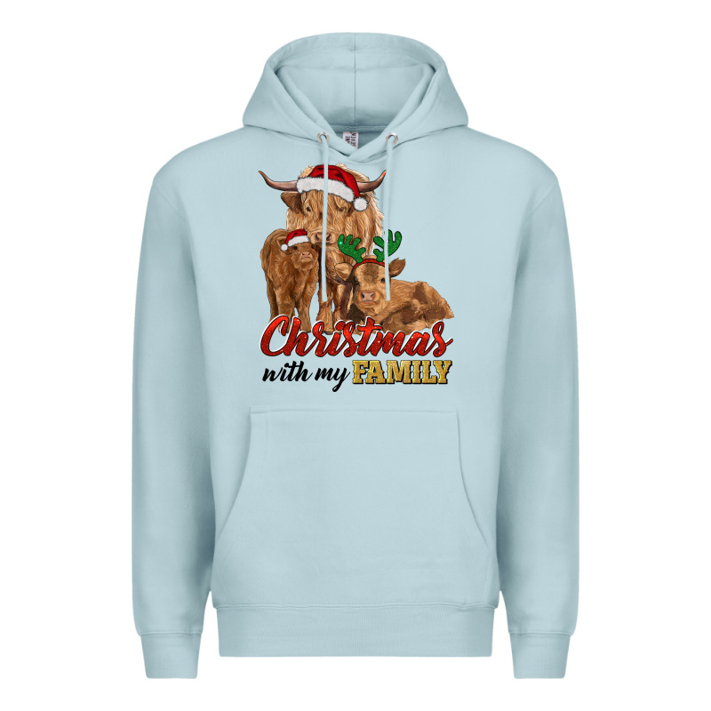 Cow And Calves Christmas With My Family Premium Hoodie by RanaPortraitStore | Teevron