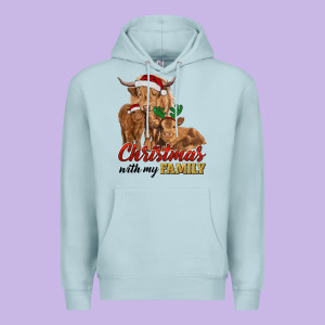 Cow And Calves Christmas With My Family Premium Hoodie Designed By Ranaportraitstore