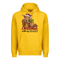 Lemon Cow and Calves Christmas with My Family Premium Hoodie - RanaPortraitStore