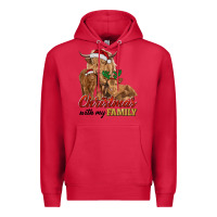 Cardinal Cow and Calves Christmas with My Family Premium Hoodie - RanaPortraitStore