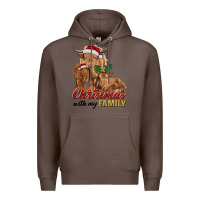 Coffee Cow and Calves Christmas with My Family Premium Hoodie - RanaPortraitStore
