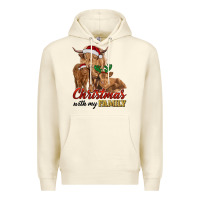 Sandshell Cow and Calves Christmas with My Family Premium Hoodie - RanaPortraitStore