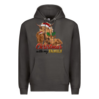 Smoke Cow and Calves Christmas with My Family Premium Hoodie - RanaPortraitStore