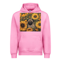 Fuchsia Pink pug Urban Hoodie - Unal Design