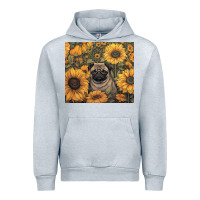 Heather Grey pug Urban Hoodie - Unal Design