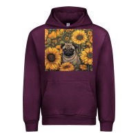Mauve Wine pug Urban Hoodie - Unal Design