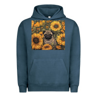 Pigment Midnight Navy pug Urban Hoodie - Unal Design