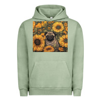 Pigment Oil Green pug Urban Hoodie - Unal Design