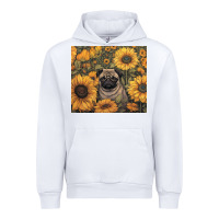 White pug Urban Hoodie - Unal Design