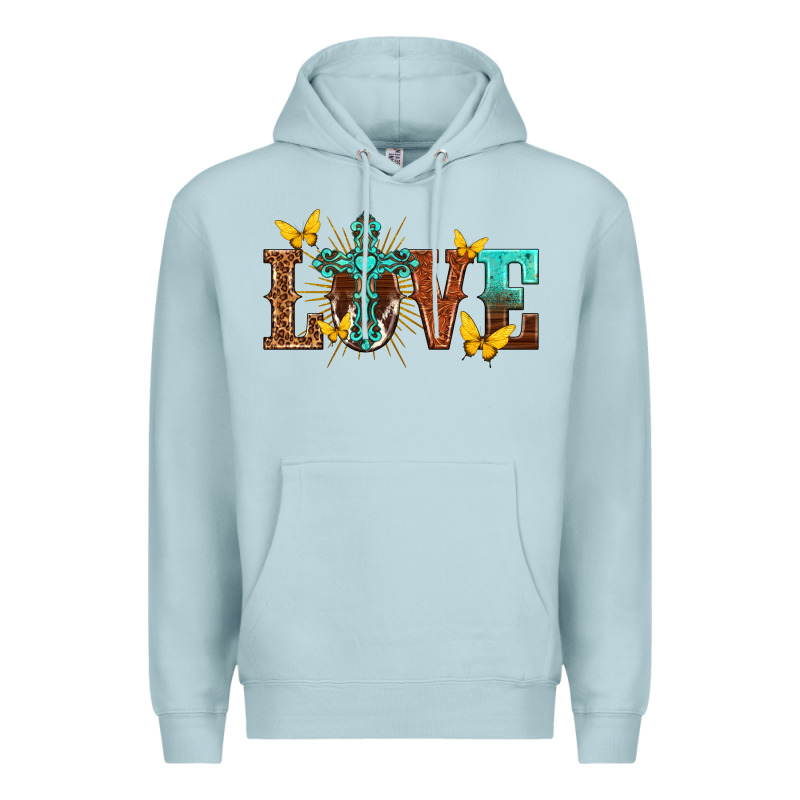Love With Cross Premium Hoodie by texasbilliewilder | Teevron