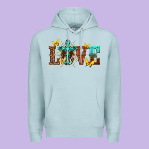 Love With Cross Premium Hoodie Designed By Texasbilliewilder