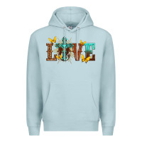 Blue Mist love with cross Premium Hoodie - texasbilliewilder