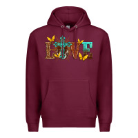 Burgundy love with cross Premium Hoodie - texasbilliewilder