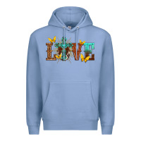 Colony Blue love with cross Premium Hoodie - texasbilliewilder