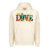 Sandshell love with cross Premium Hoodie - texasbilliewilder