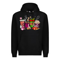 Black lunch lady coffee cups Premium Hoodie - texasbilliewilder