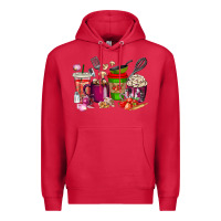 Cardinal lunch lady coffee cups Premium Hoodie - texasbilliewilder