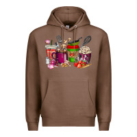 Chestnut lunch lady coffee cups Premium Hoodie - texasbilliewilder