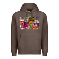 Coffee lunch lady coffee cups Premium Hoodie - texasbilliewilder
