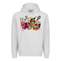 Dove Grey lunch lady coffee cups Premium Hoodie - texasbilliewilder
