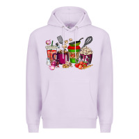 Lilac lunch lady coffee cups Premium Hoodie - texasbilliewilder