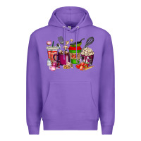 Purple lunch lady coffee cups Premium Hoodie - texasbilliewilder