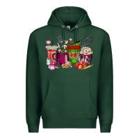 Sports Green lunch lady coffee cups Premium Hoodie - texasbilliewilder