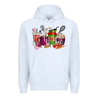 White lunch lady coffee cups Premium Hoodie - texasbilliewilder