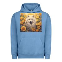 Pigment Pebble Blue samoyed Urban Hoodie - Unal Design