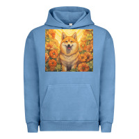Pigment Pebble Blue shiba inu Urban Hoodie - Unal Design