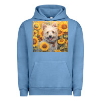 Pigment Pebble Blue westie Urban Hoodie - Unal Design