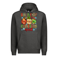 Charcoal Heather balls deep in christmas spirit Premium Hoodie - Zillion Design Studio