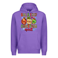 Purple balls deep in christmas spirit Premium Hoodie - Zillion Design Studio