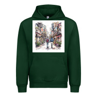 Foreset Green Japan Street Urban Hoodie - Unal Design
