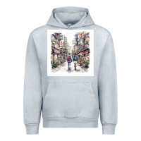 Heather Grey Japan Street Urban Hoodie - Unal Design