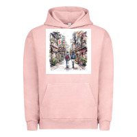 Pigment Salmon Japan Street Urban Hoodie - Unal Design
