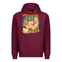 Burgundy mama hen with sunflowers Premium Hoodie - texasbilliewilder