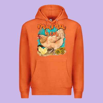 Premium Hoodie mama hen with sunflowers