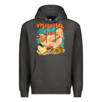 Charcoal Heather mama hen with sunflowers Premium Hoodie - texasbilliewilder